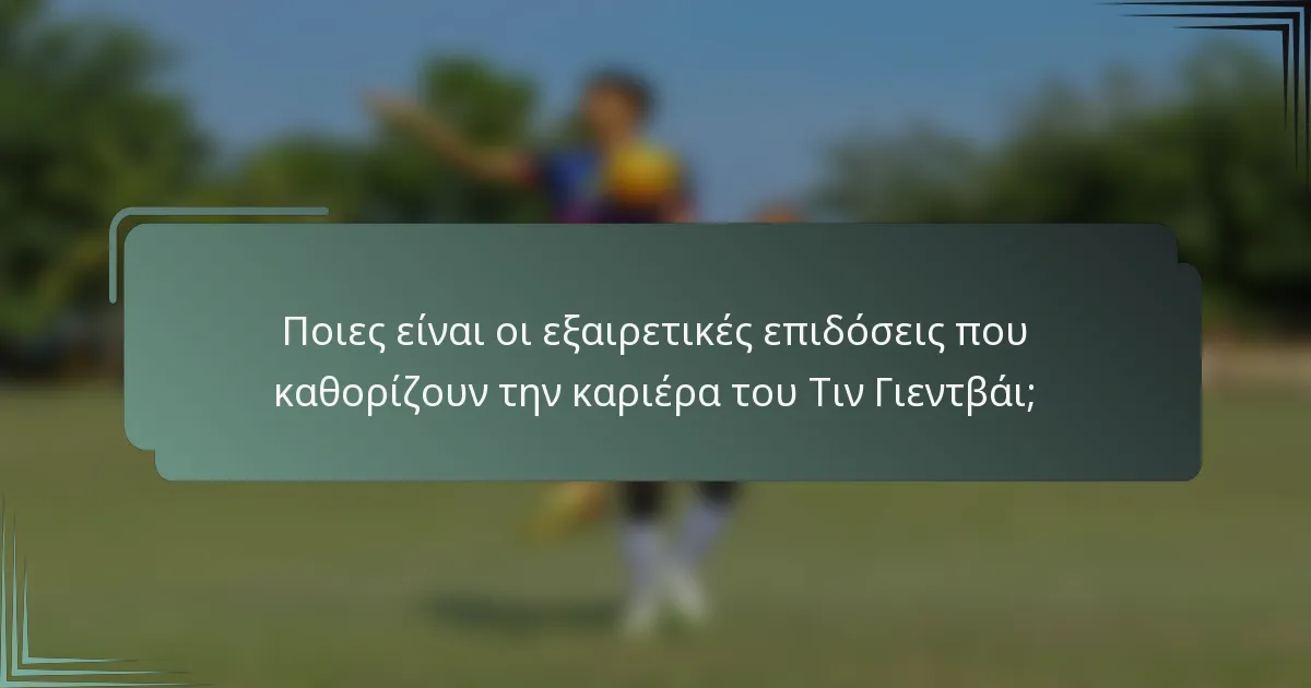 Ποιες είναι οι εξαιρετικές επιδόσεις που καθορίζουν την καριέρα του Τιν Γιεντβάι;
