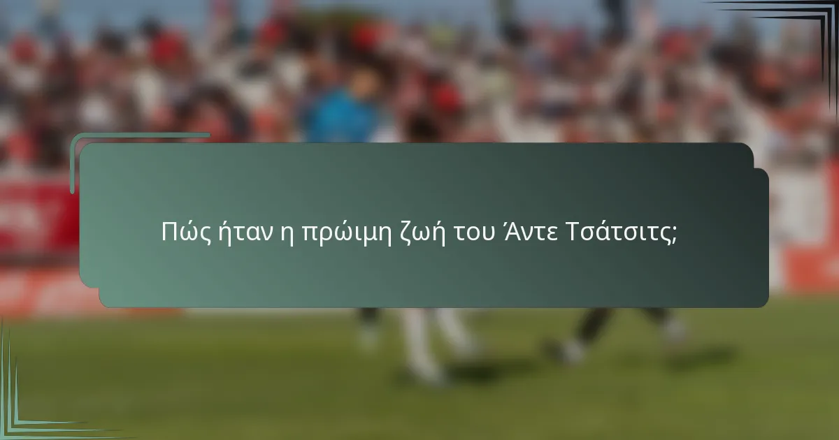 Πώς ήταν η πρώιμη ζωή του Άντε Τσάτσιτς;